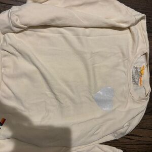 Aviator Nation NWOT Cream Glitter Heart Sweatshirt